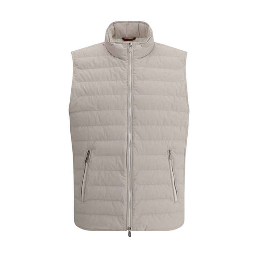 Brunello Cucinelli Donsjas Luxe Monochroom Zwart Met Kraag