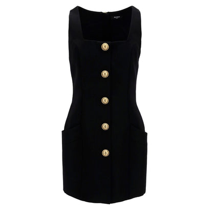 Balmain Black Wool Women's Dress by Balmain