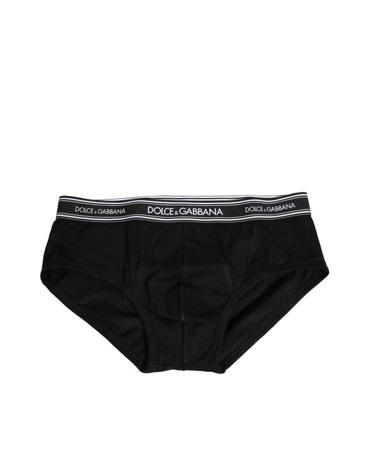 Slip Dolce &amp; Gabbana en coton stretch noir à imprimé logo