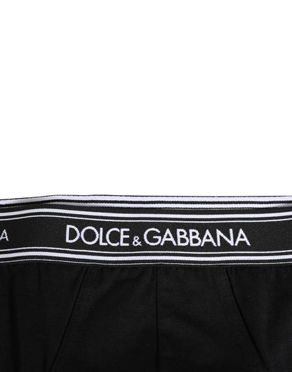 Slip Dolce &amp; Gabbana en coton stretch noir à imprimé logo