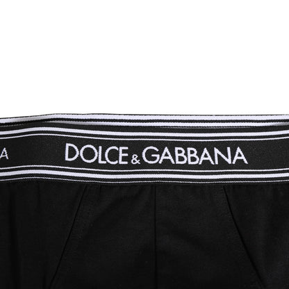 Slip Dolce &amp; Gabbana en coton stretch noir à imprimé logo