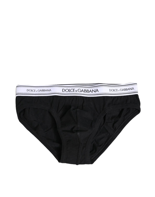 Sous-vêtement classique en coton stretch noir Dolce &amp; Gabbana