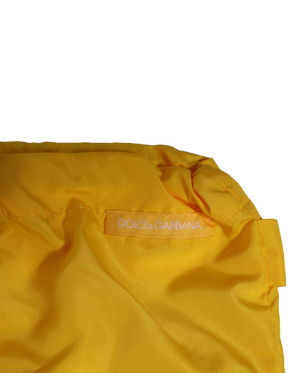 Maillot de bain slip de plage Dolce &amp; Gabbana à ceinture jaune et logo