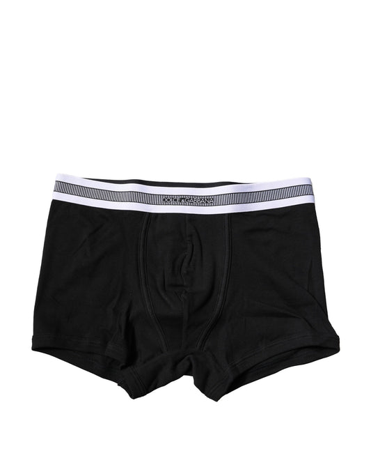 Boxer classique en coton stretch noir Dolce &amp; Gabbana
