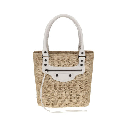 Petit sac à bandoulière en paille Balenciaga Le City