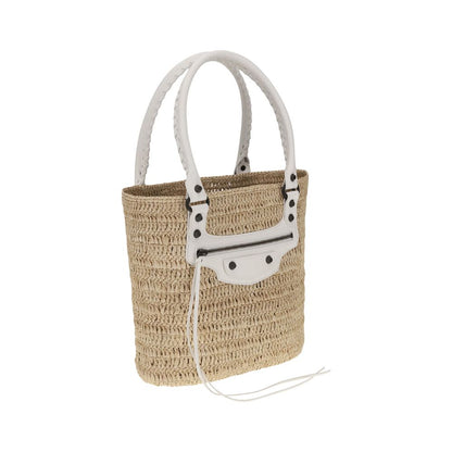 Petit sac à bandoulière en paille Balenciaga Le City