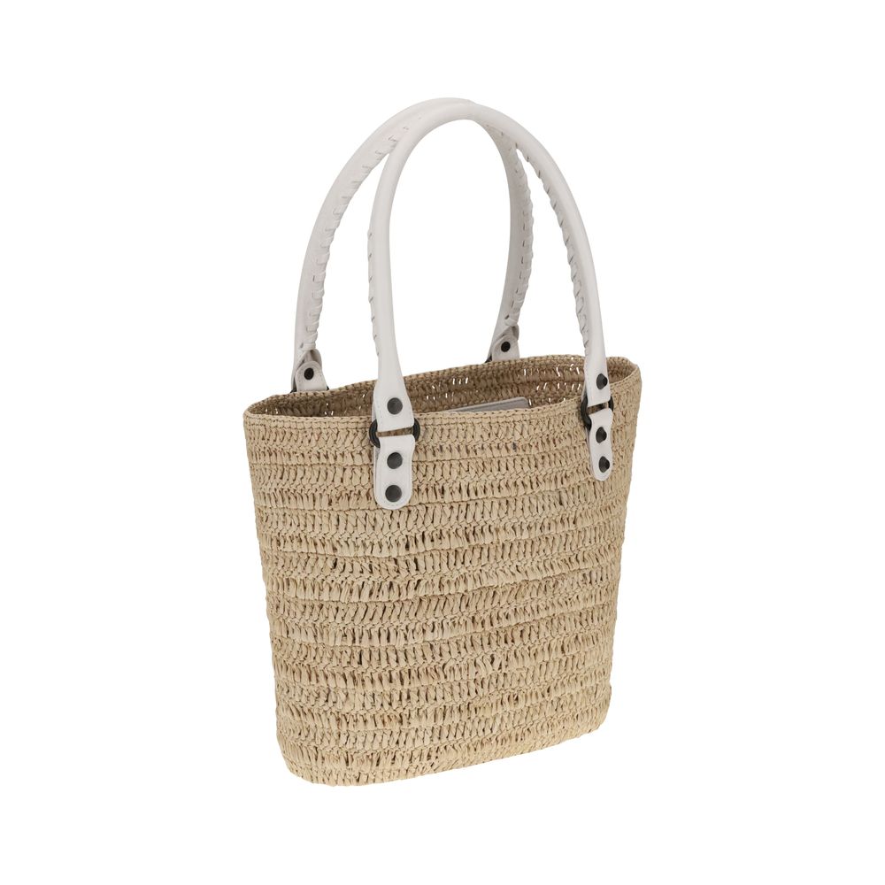 Petit sac à bandoulière en paille Balenciaga Le City