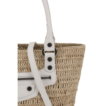 Petit sac à bandoulière en paille Balenciaga Le City