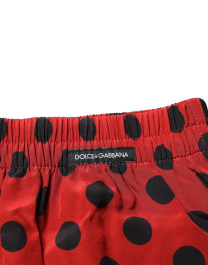 Boxer Dolce &amp; Gabbana en soie rouge à pois