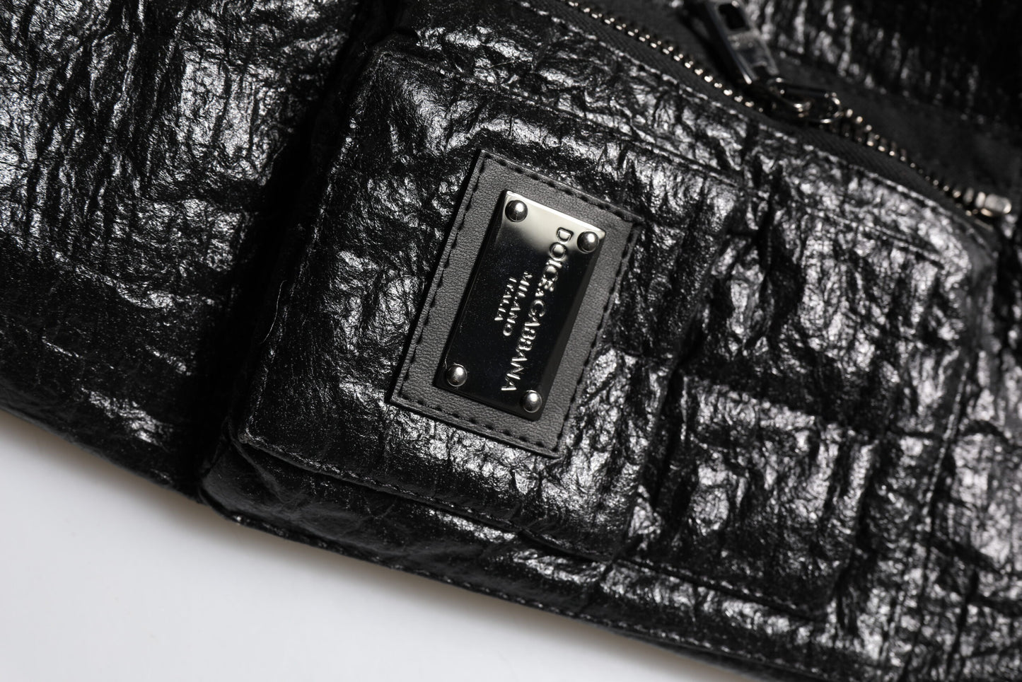 Dolce &amp; Gabbana Black Logo Plaque Bomber Full Zipper Jacket