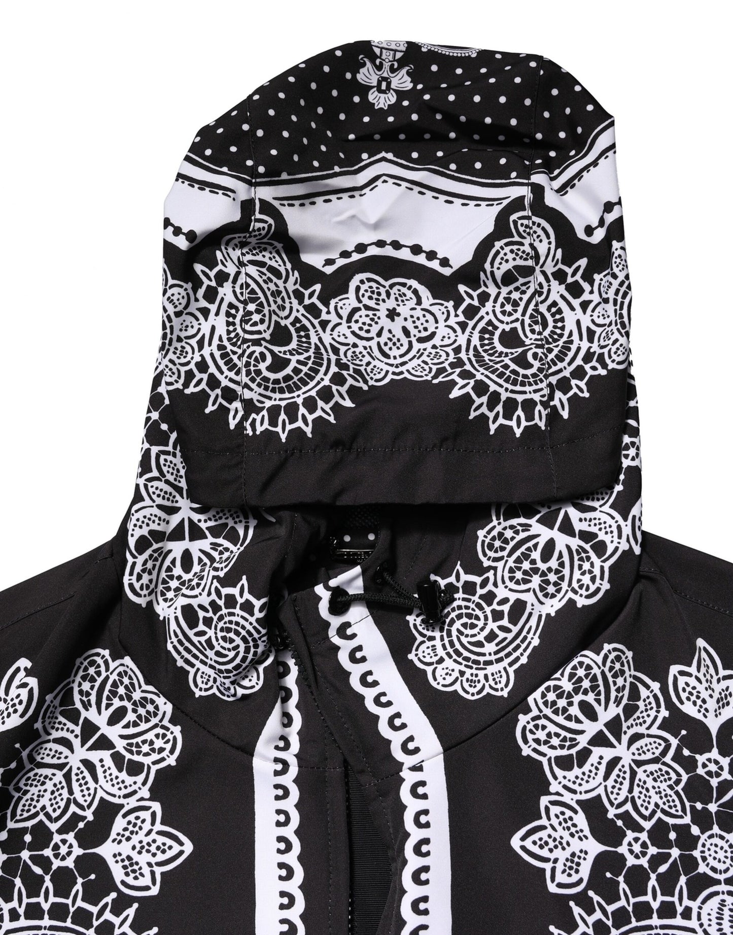 Dolce &amp; Gabbana Black Bandana Print Hooded Bomber Jacket