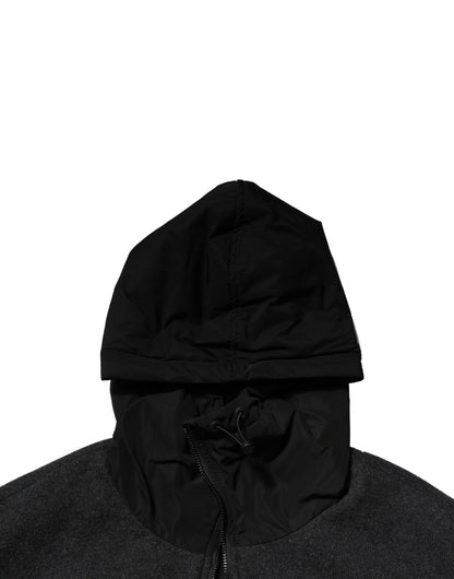 Dolce &amp; Gabbana Black DG Logo Plaque Hooded Bomber Jacket
