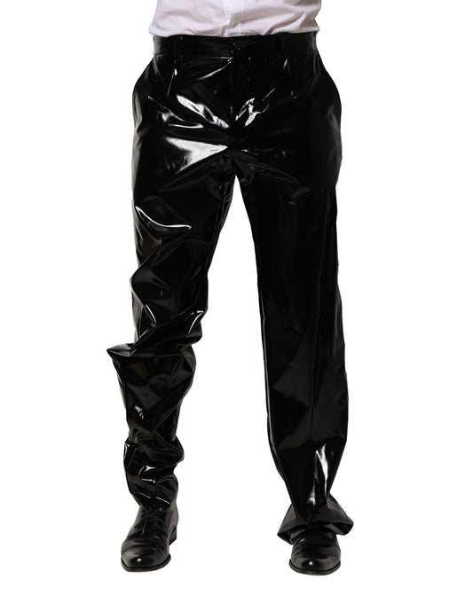 Pantalon droit en nylon noir Dolce &amp; Gabbana pour homme