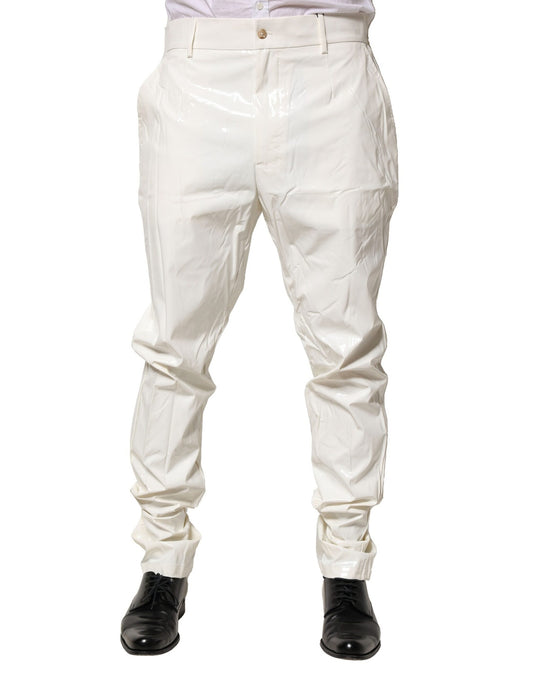 Pantalon fuselé en nylon blanc Dolce &amp; Gabbana pour homme