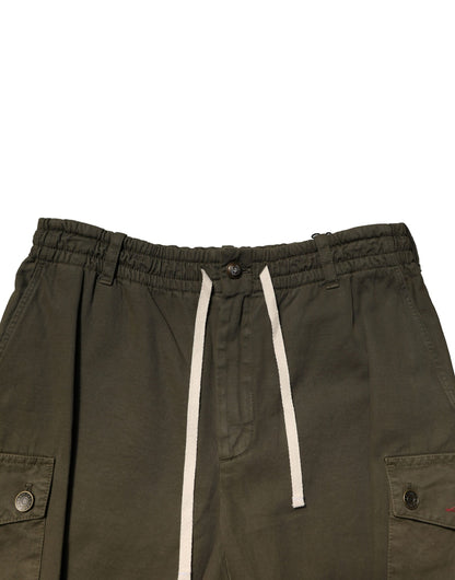 Dolce & Gabbana Brown Cotton Cargo Drawstring Pants by Dolce & Gabbana