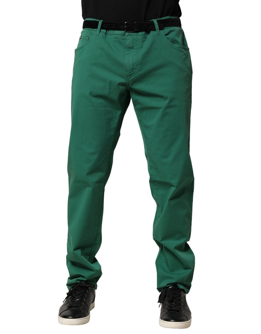 Jean skinny en coton stretch vert Dolce &amp; Gabbana pour homme