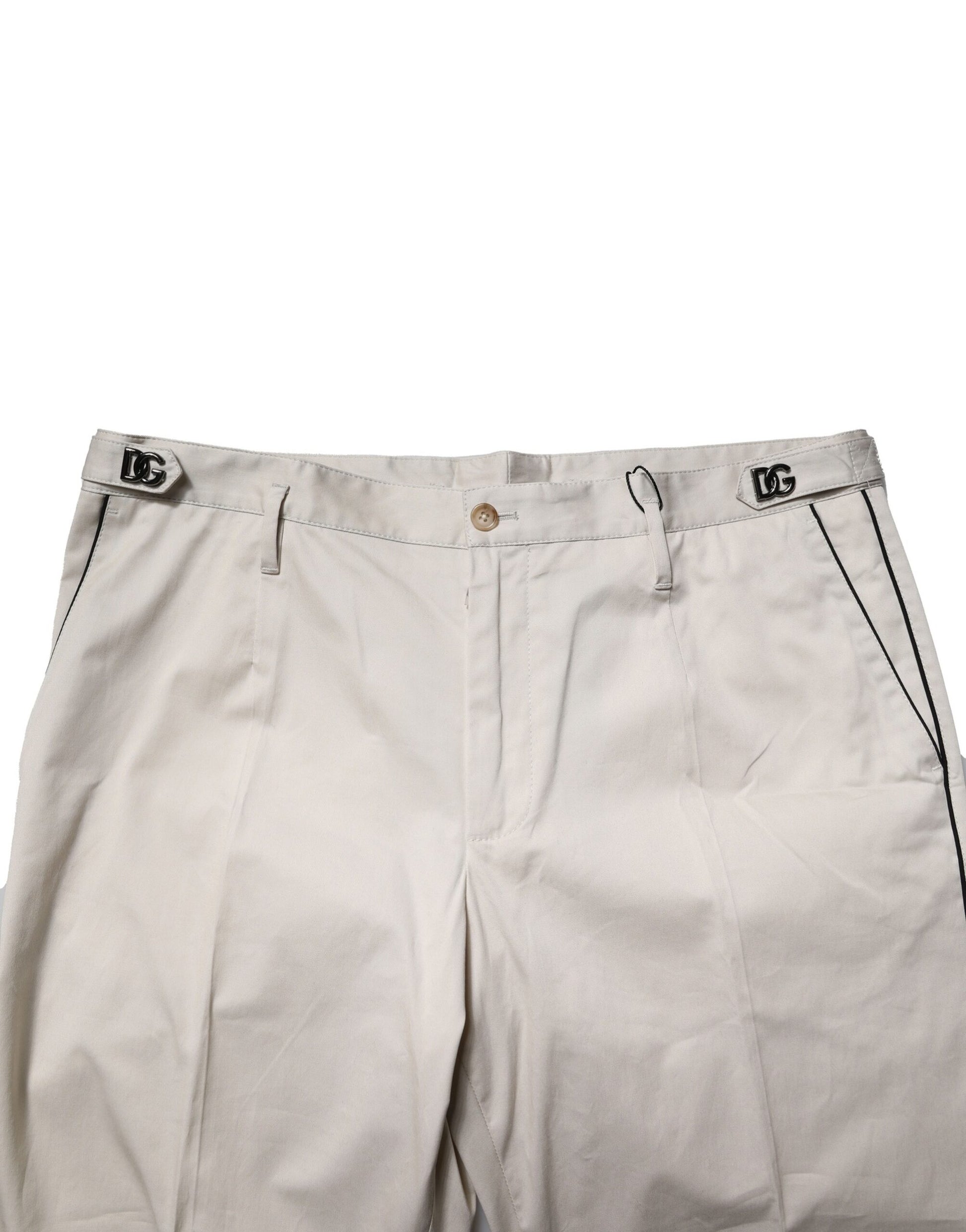 Dolce & Gabbana White Cotton Dress Slim Formal Pants by Dolce & Gabbana