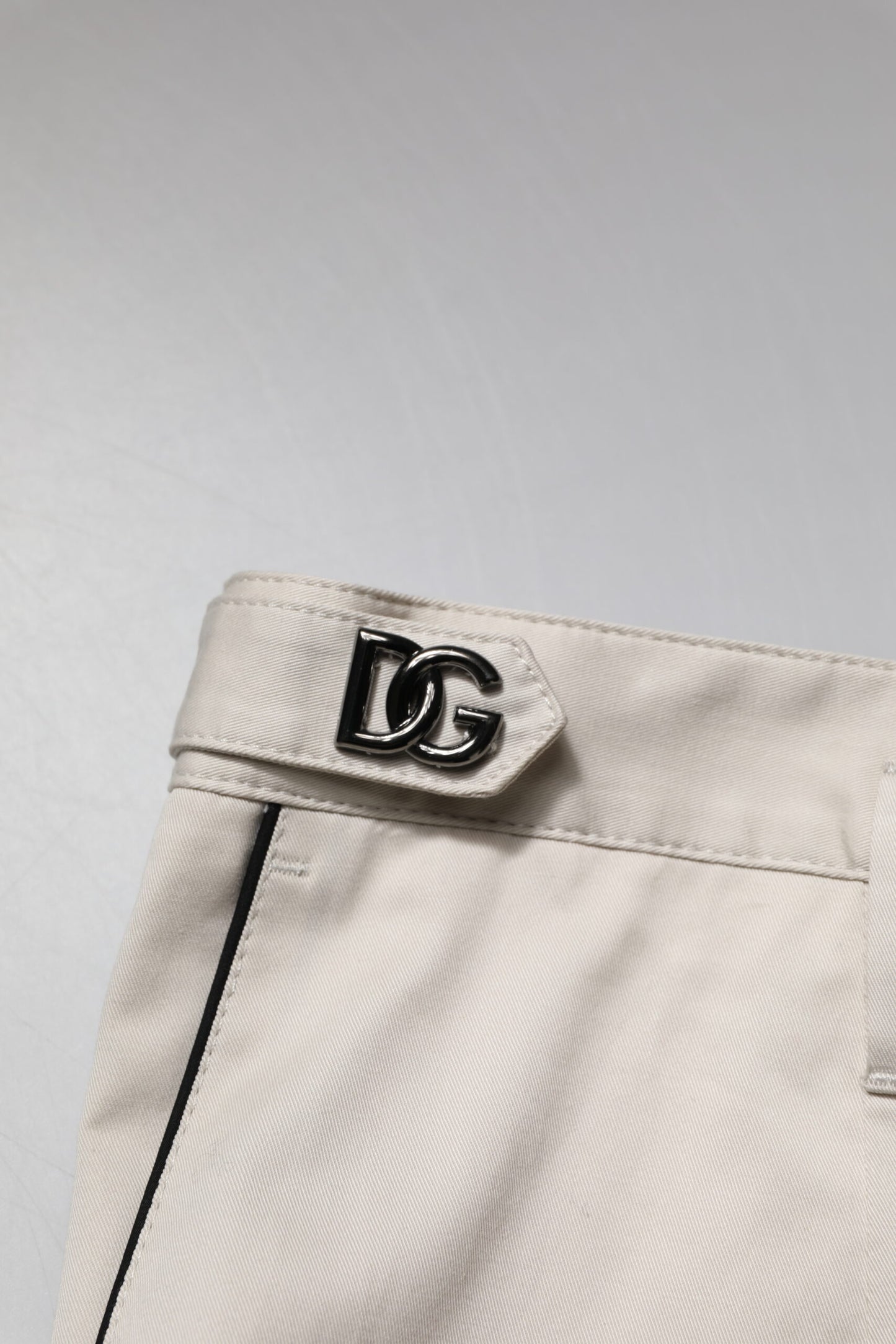 Dolce & Gabbana White Cotton Dress Slim Formal Pants by Dolce & Gabbana