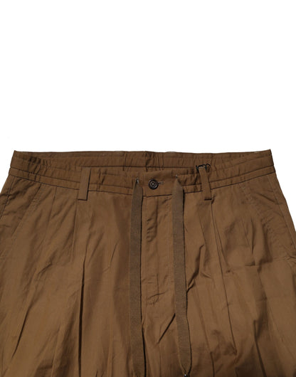 Dolce & Gabbana Brown Cotton Chino Mid Waist Men Pants by Dolce & Gabbana