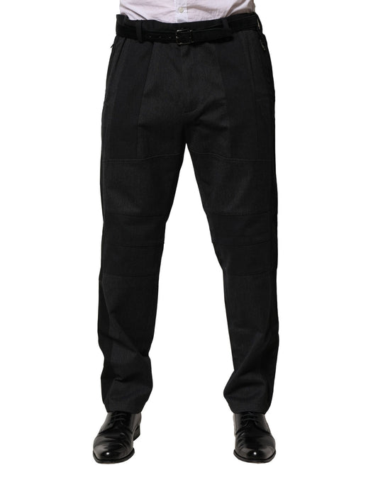 Pantalon slim habillé en coton noir Dolce &amp; Gabbana