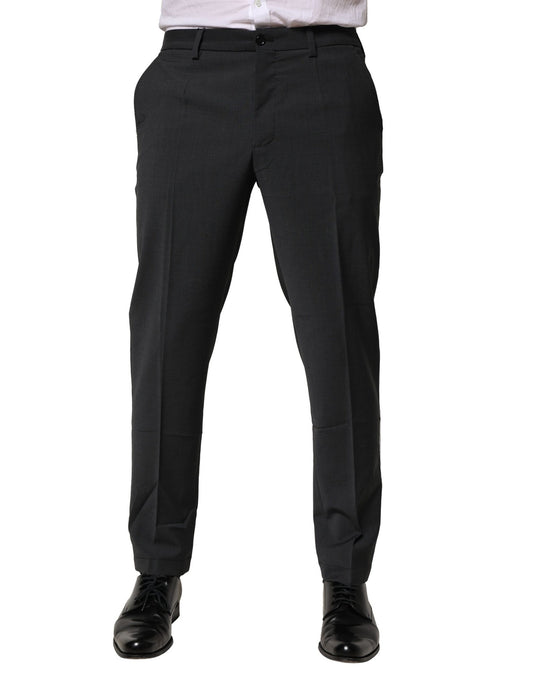 Dolce &amp; Gabbana Robe en laine noire Pantalon slim habillé
