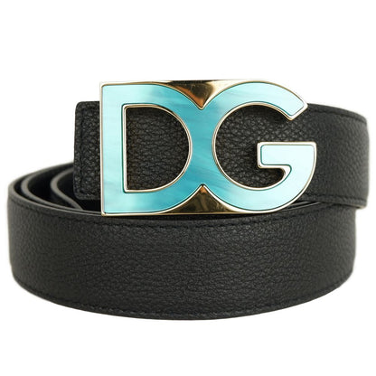 Ceinture Dolce &amp; Gabbana en cuir de veau noir pour femme