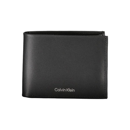 Portefeuille élégant en cuir noir Calvin Klein avec blocage RFID