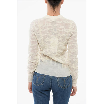 Bottega Veneta Jacquard Cotton Sweater with Buttoned Neck by Bottega Veneta