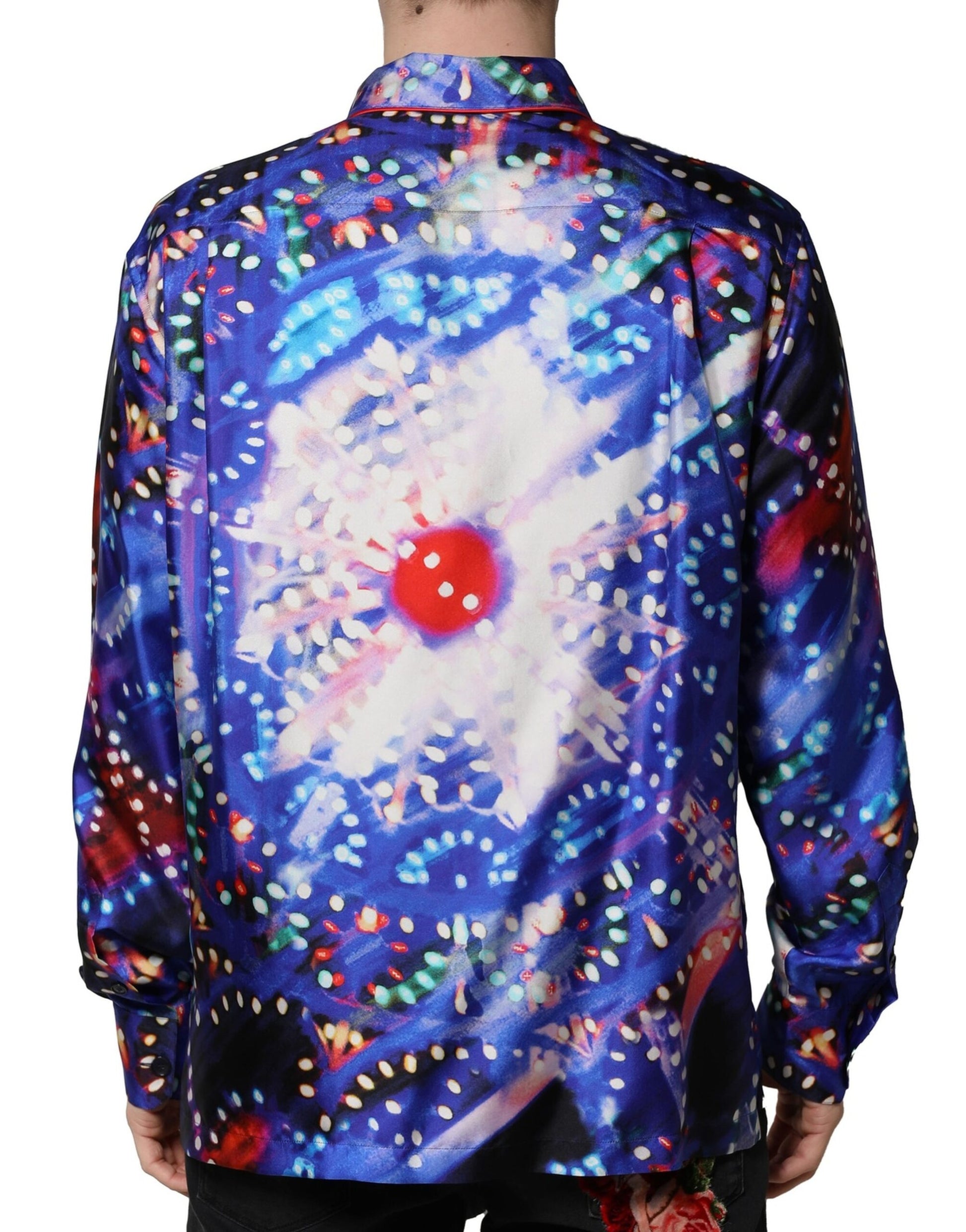 Dolce & Gabbana Multicolor Printed Silk Lounge Casual Shirt by Dolce & Gabbana