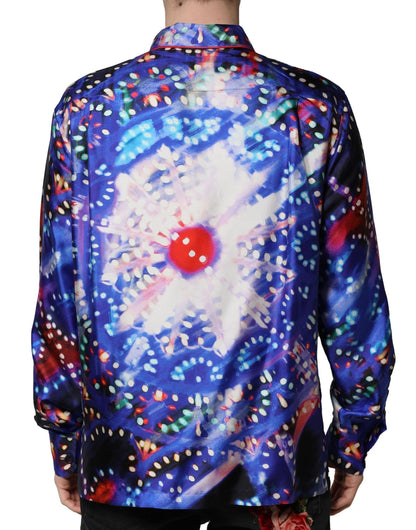 Dolce & Gabbana Multicolor Printed Silk Lounge Casual Shirt by Dolce & Gabbana