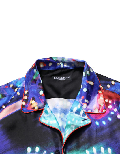 Dolce & Gabbana Multicolor Printed Silk Lounge Casual Shirt by Dolce & Gabbana