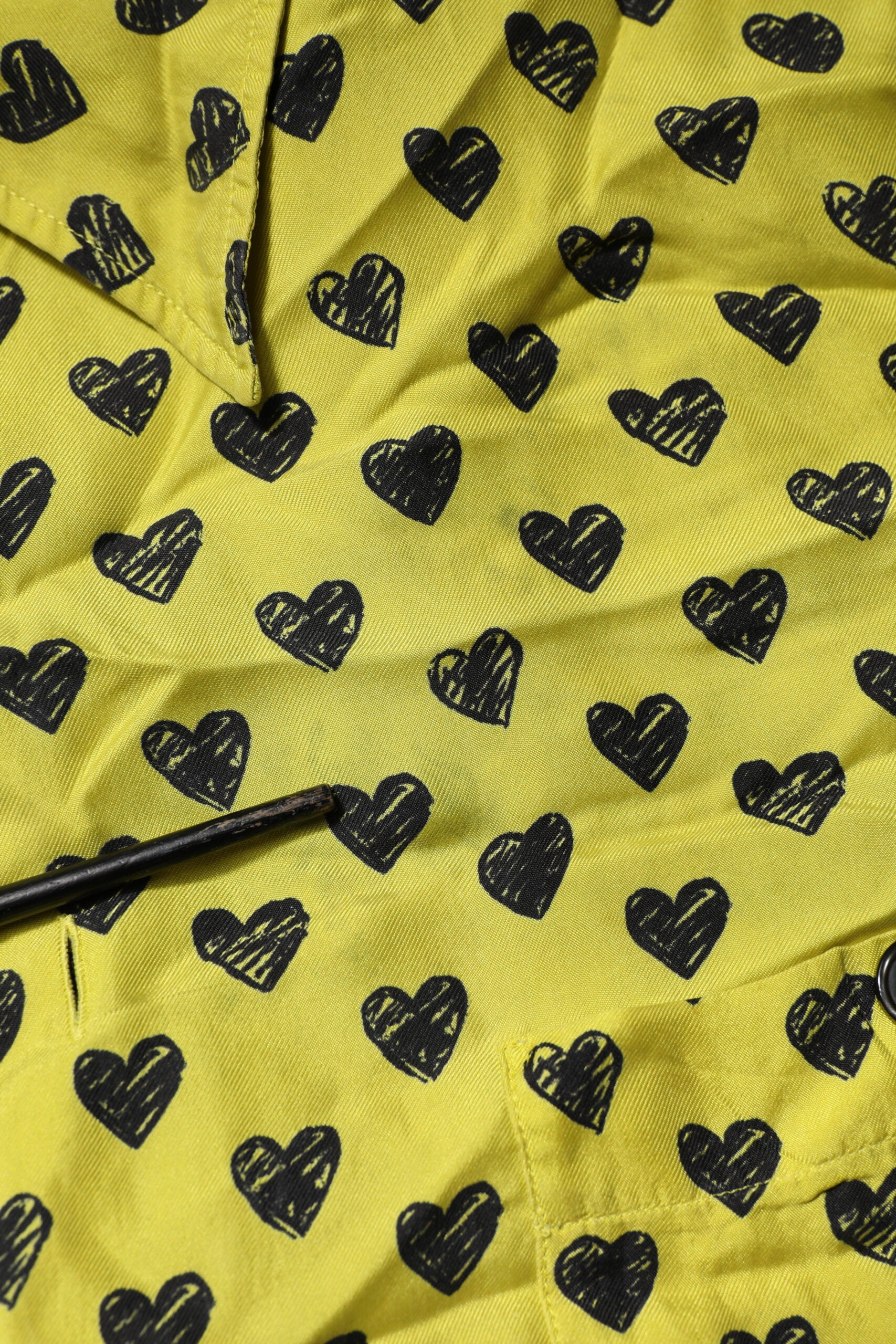 Dolce & Gabbana Yellow Heart Short Sleeves Men Casual Shirt by Dolce & Gabbana