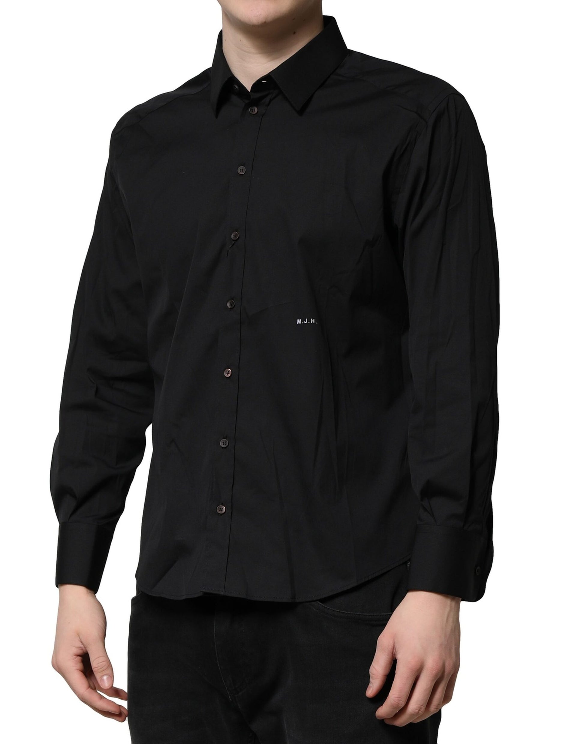 Dolce & Gabbana Black SARTORIA Cotton Formal Men Dress Shirt by Dolce & Gabbana