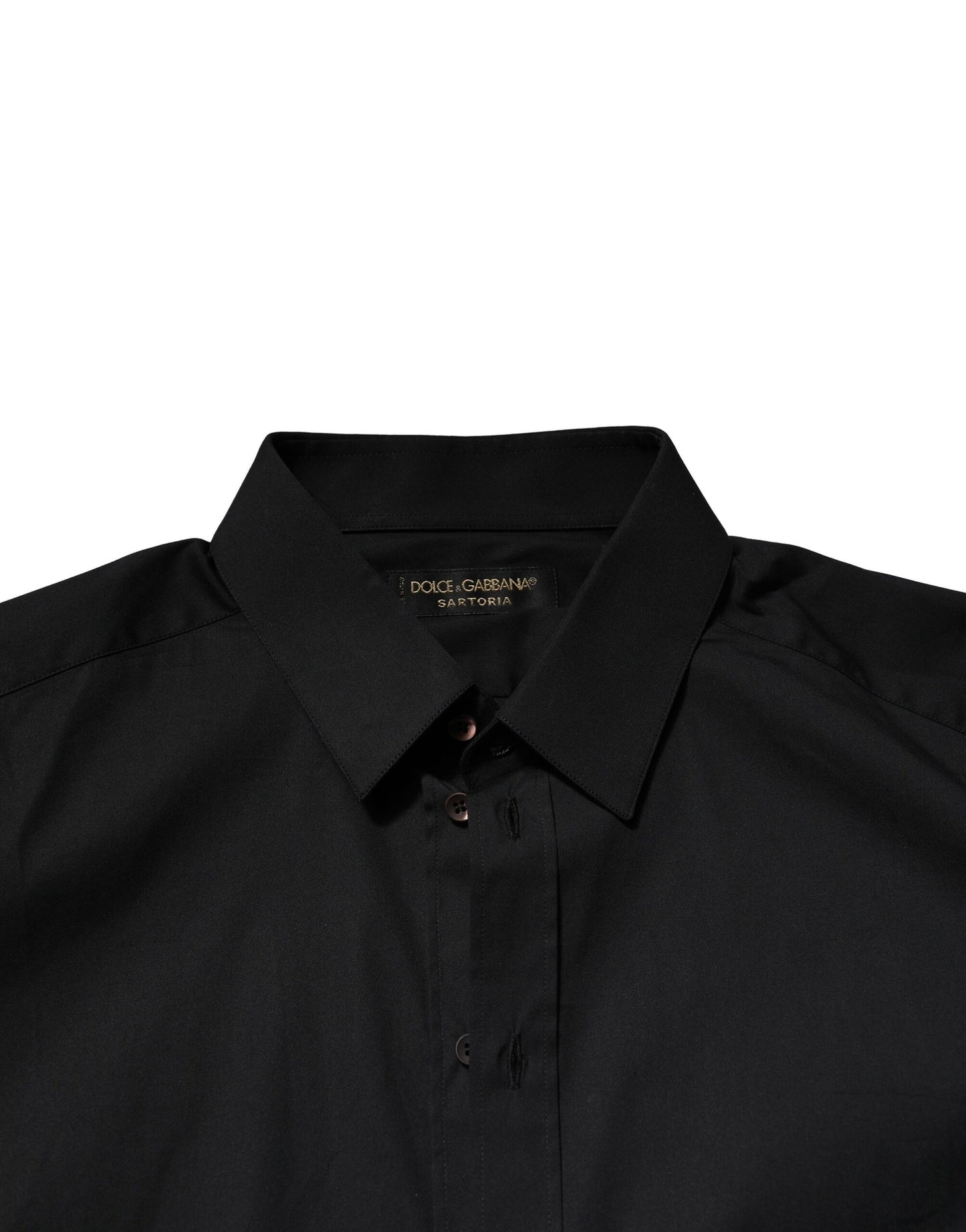 Dolce & Gabbana Black SARTORIA Cotton Formal Men Dress Shirt by Dolce & Gabbana