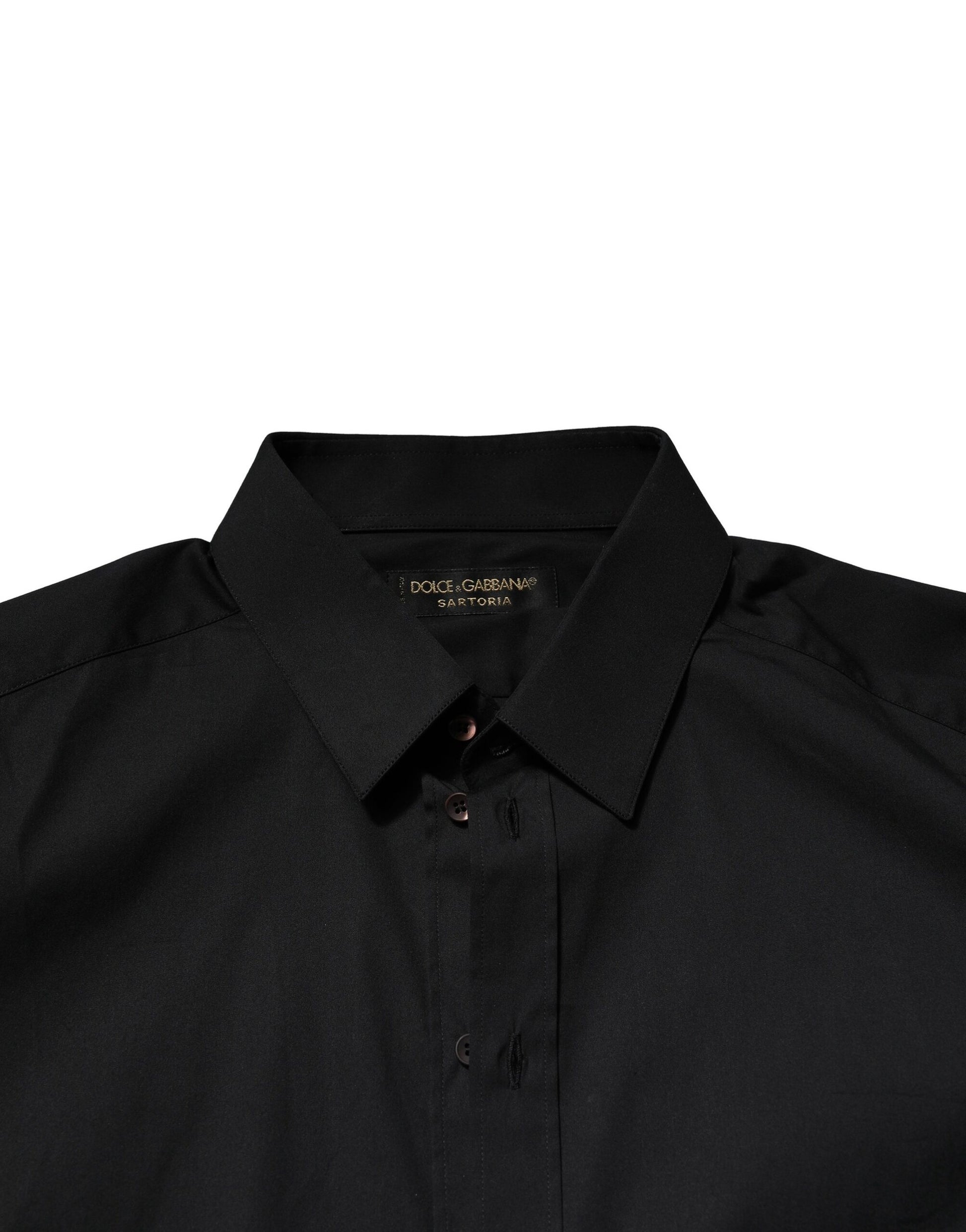 Dolce & Gabbana Black SARTORIA Cotton Formal Men Dress Shirt by Dolce & Gabbana