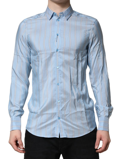 Dolce & Gabbana Light Blue MARTINI Striped Formal Dress Shirt by Dolce & Gabbana