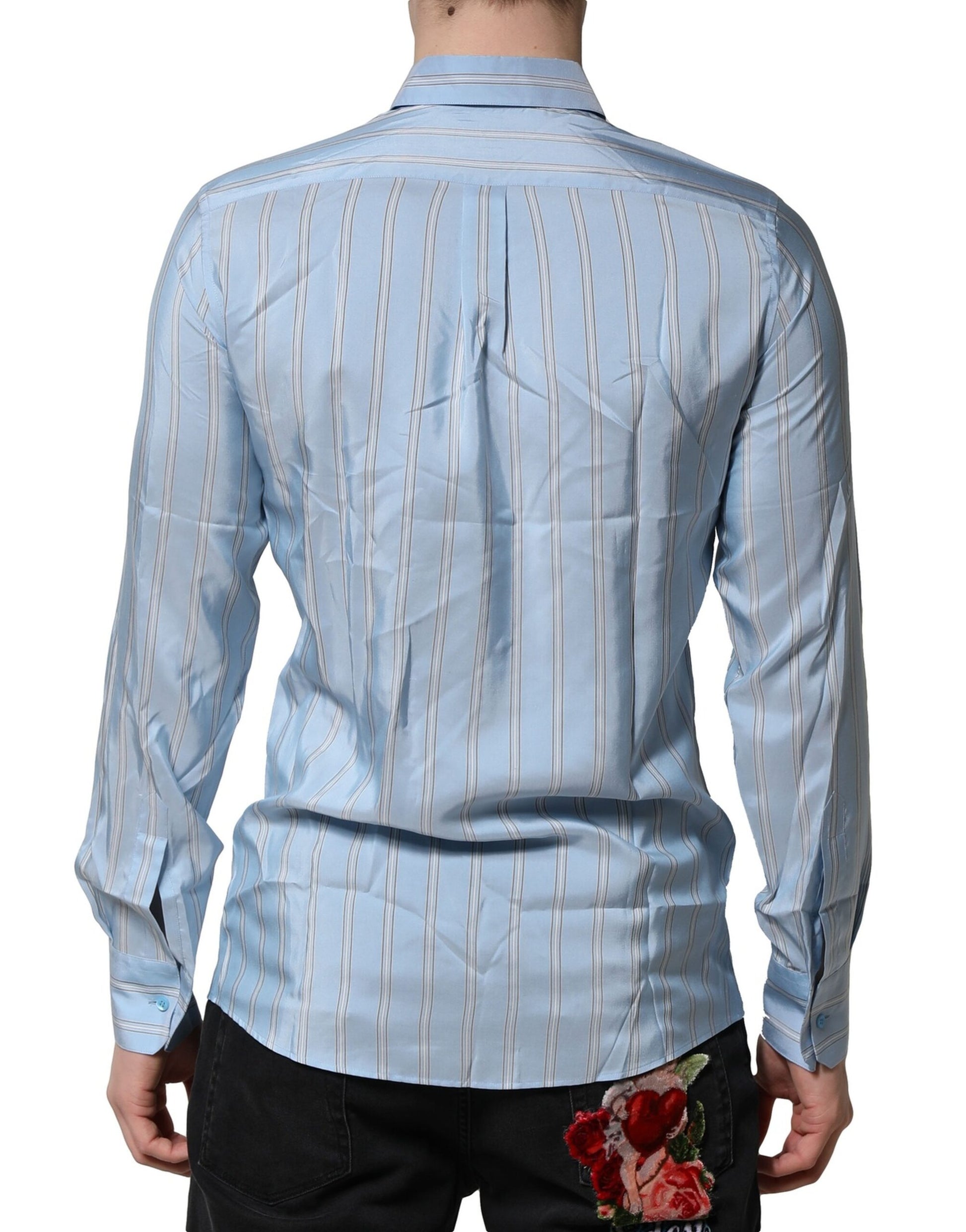 Dolce & Gabbana Light Blue MARTINI Striped Formal Dress Shirt by Dolce & Gabbana