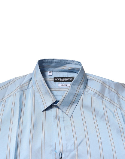 Dolce & Gabbana Light Blue MARTINI Striped Formal Dress Shirt by Dolce & Gabbana