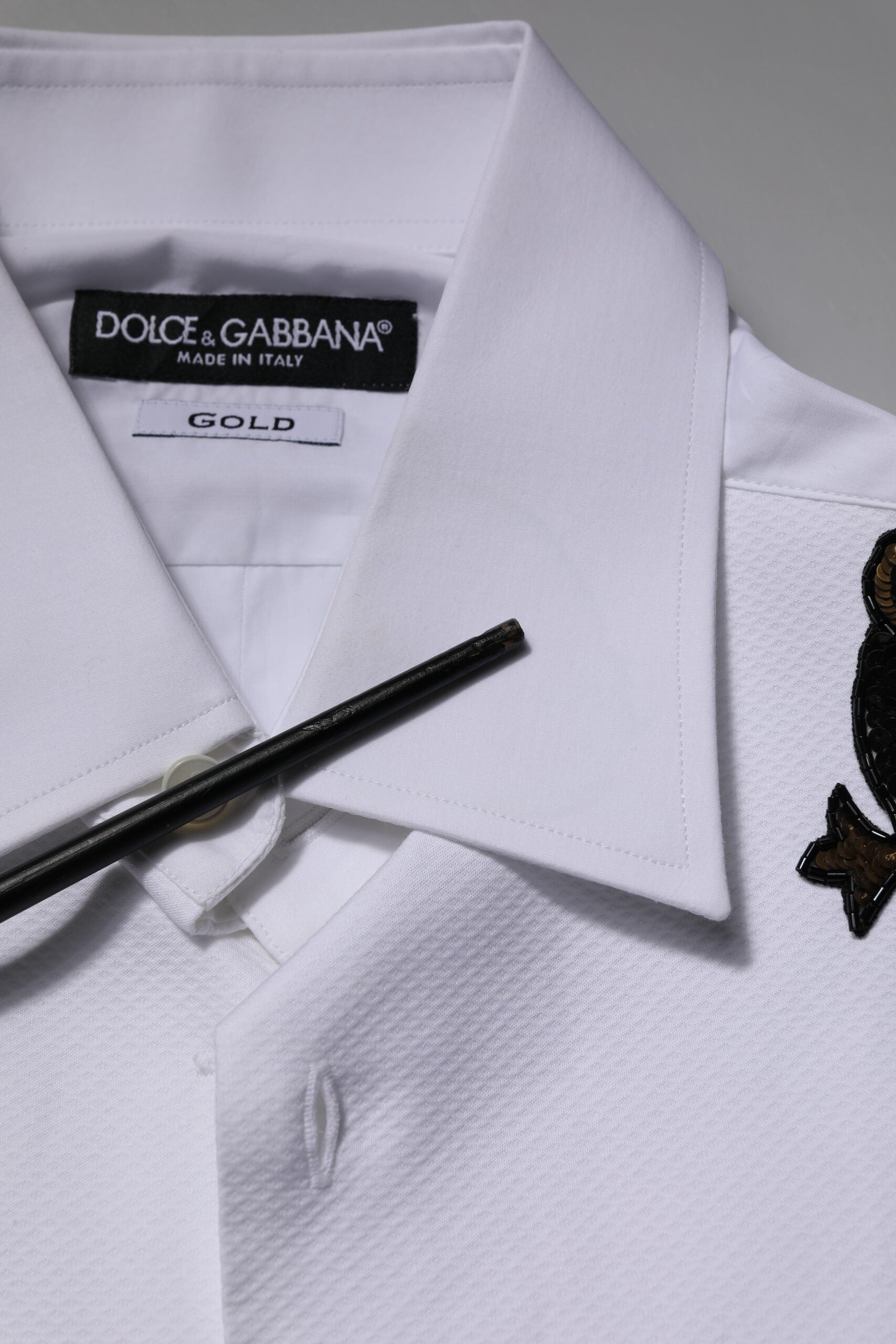 Dolce & Gabbana White GOLD Embellished Formal Men Dress Shirt by Dolce & Gabbana