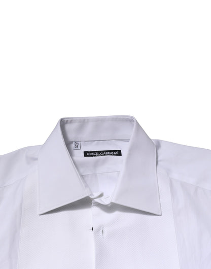 Dolce & Gabbana White GOLD Crown Cotton Dress Formal Shirt by Dolce & Gabbana