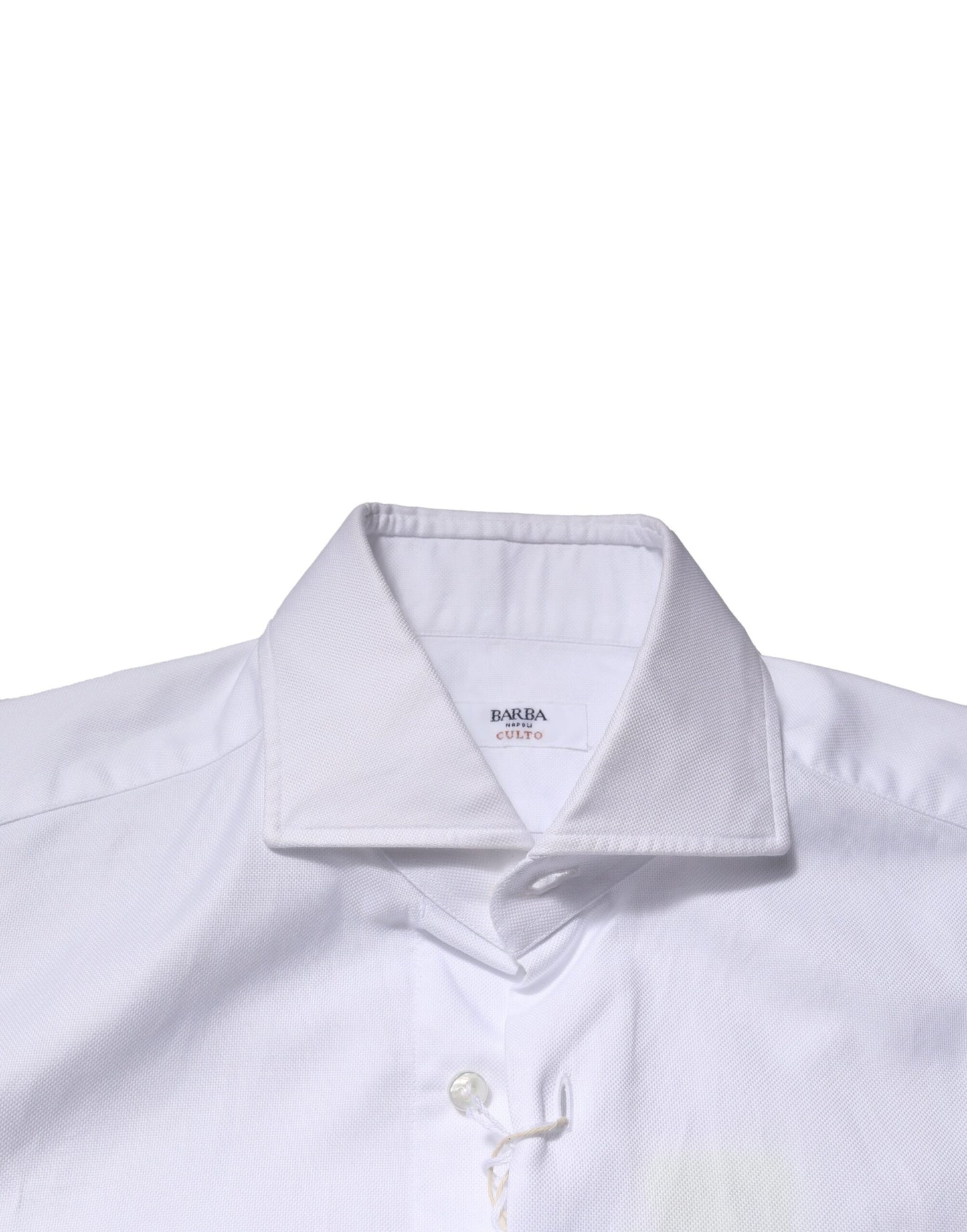 Barba Napoli White Long Sleeves Collared Dress Formal Shirt by Barba Napoli