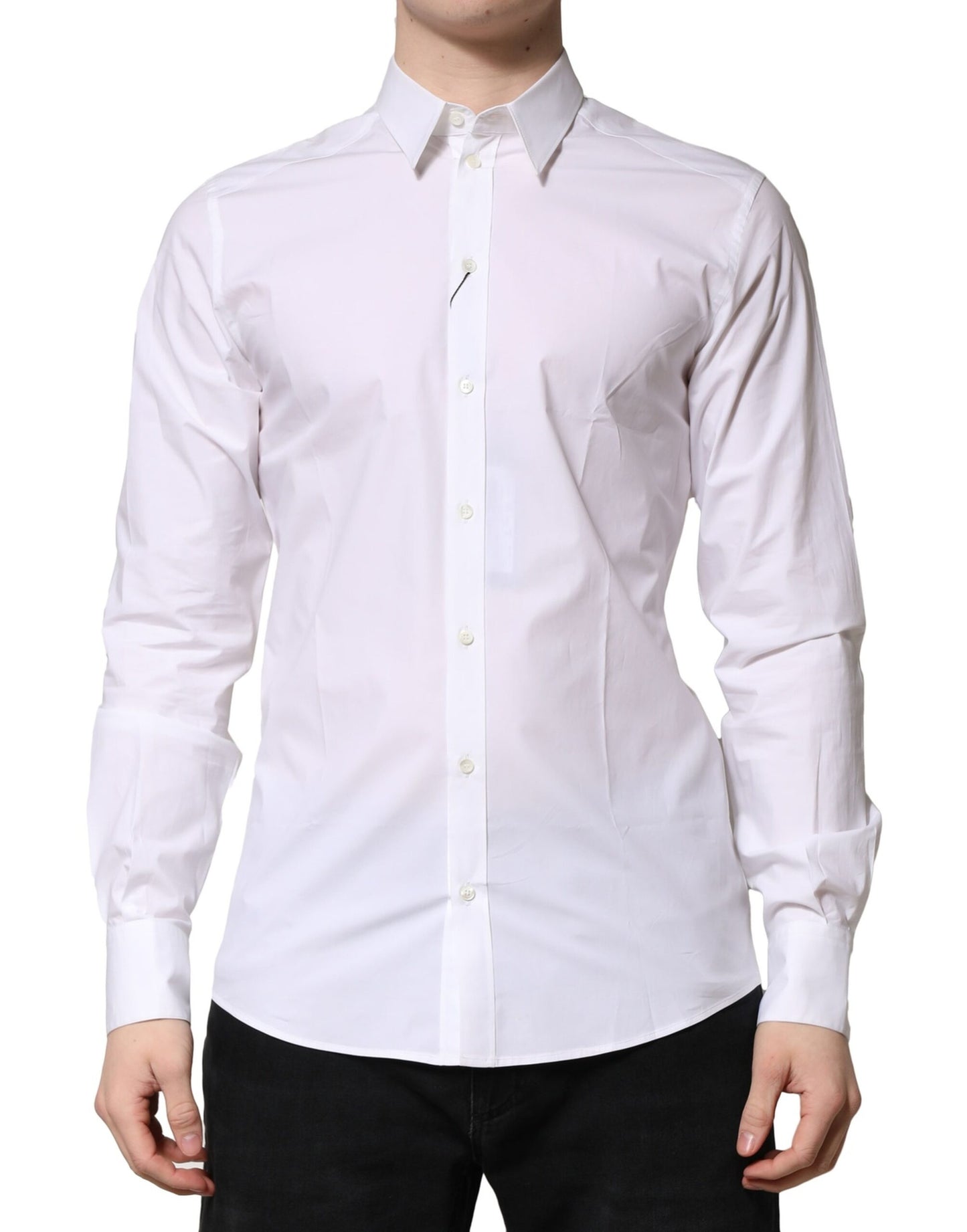 Dolce & Gabbana White Cotton Long Sleeves Dress Formal Shirt by Dolce & Gabbana