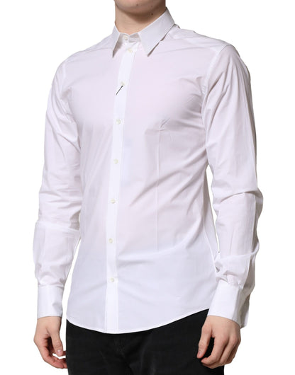 Dolce & Gabbana White Cotton Long Sleeves Dress Formal Shirt by Dolce & Gabbana