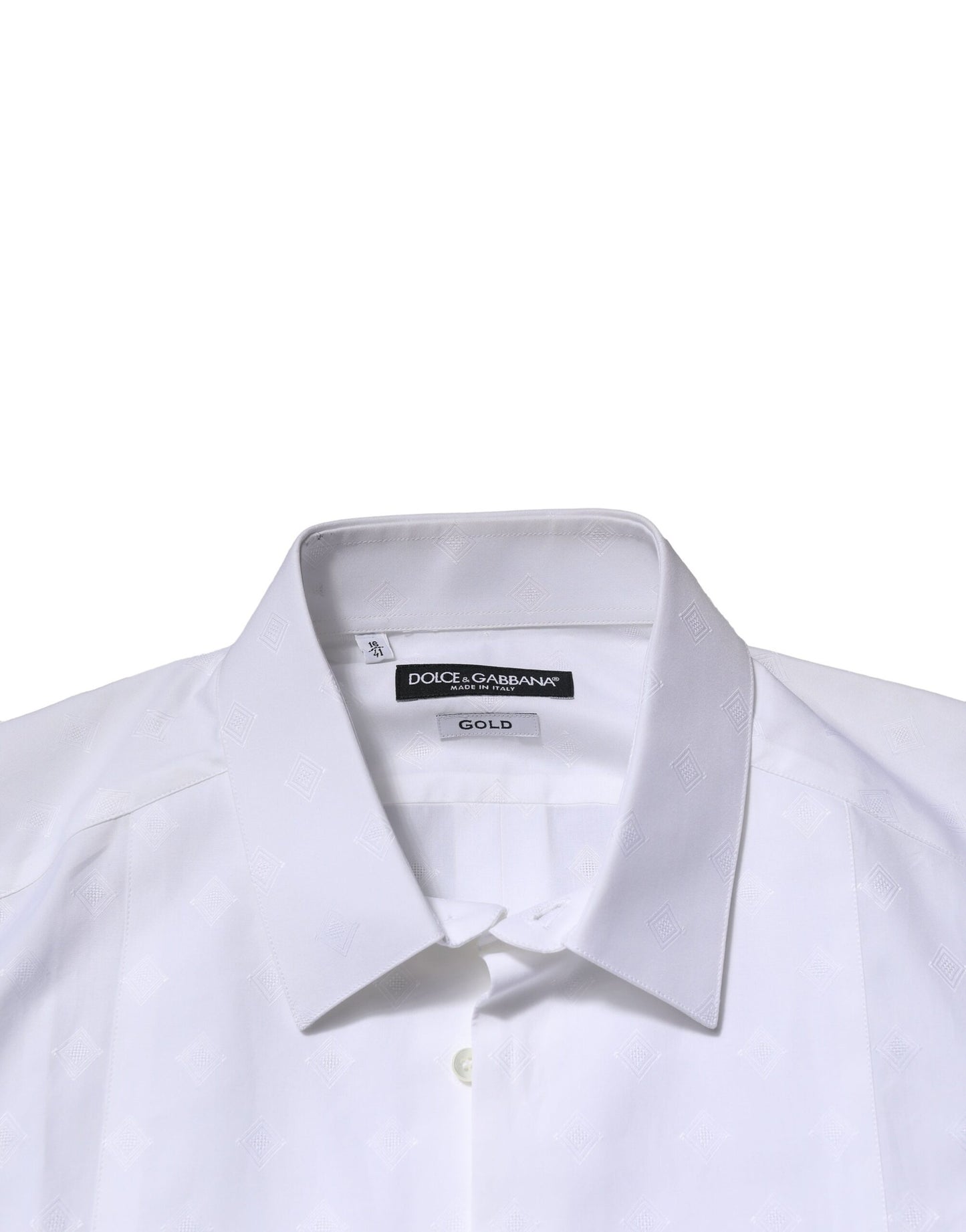 Dolce & Gabbana White Bib Cotton Poplin GOLD Formal Shirt by Dolce & Gabbana