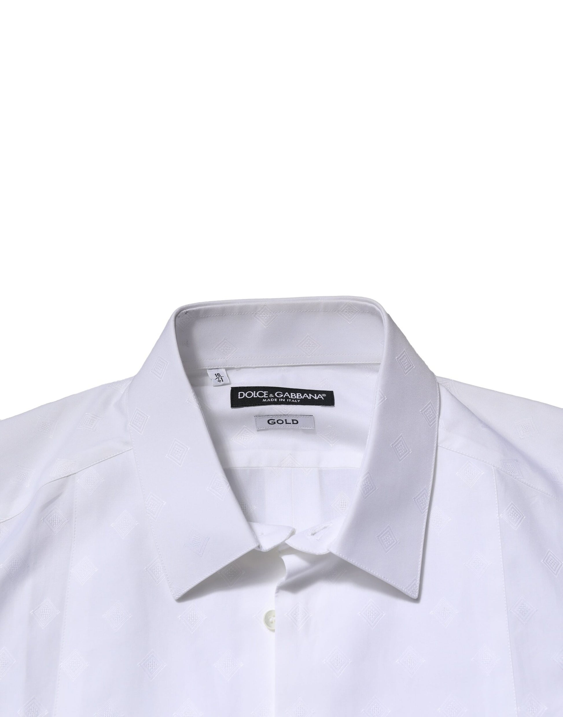 Dolce & Gabbana White Bib Cotton Poplin GOLD Formal Shirt by Dolce & Gabbana