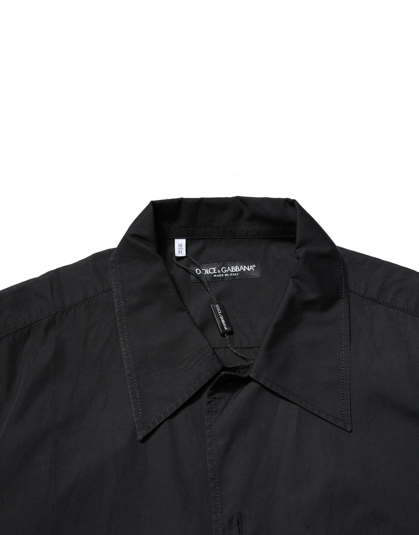 Dolce & Gabbana Black Cotton Short Sleeve Buttoned Casual Shirt by Dolce & Gabbana