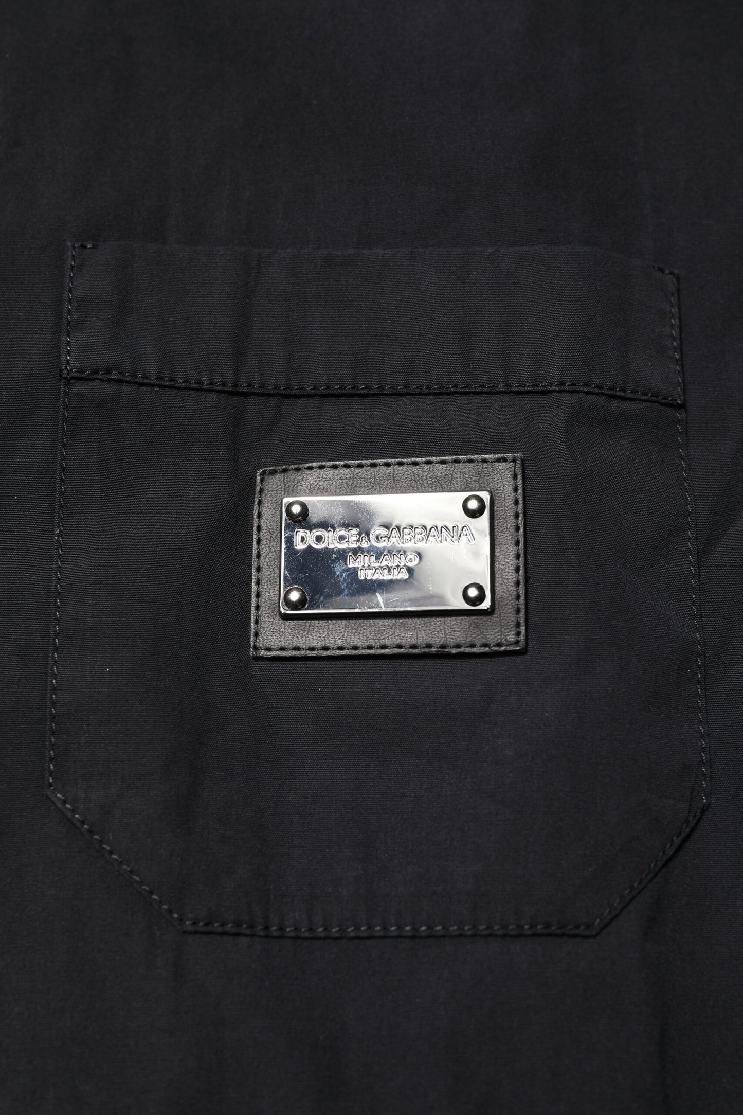 Dolce & Gabbana Black Cotton Short Sleeve Buttoned Casual Shirt by Dolce & Gabbana