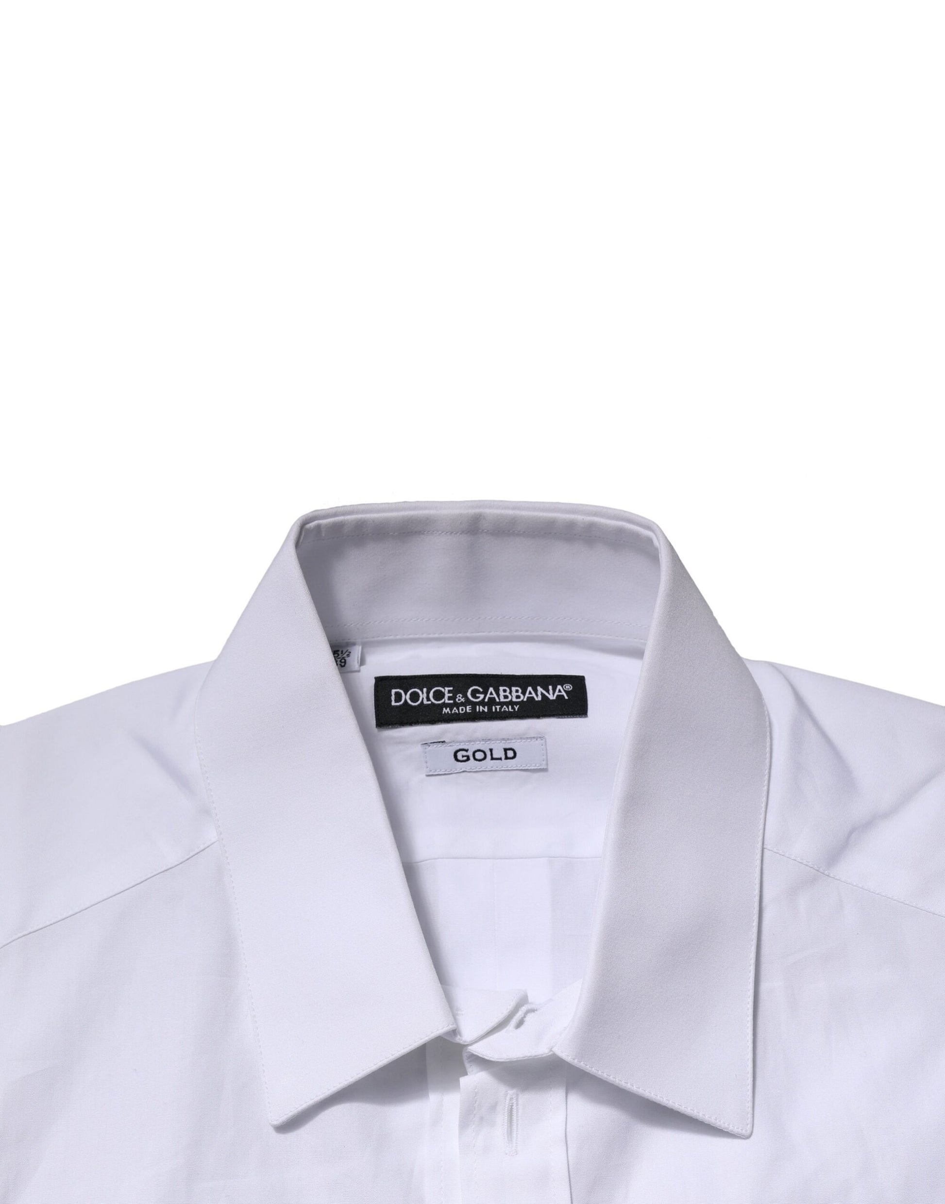 Dolce & Gabbana White Cotton GOLD Short Sleeves Casual Shirt by Dolce & Gabbana