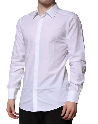 Dolce & Gabbana White GOLD Long Sleeves Dress Formal Shirt by Dolce & Gabbana