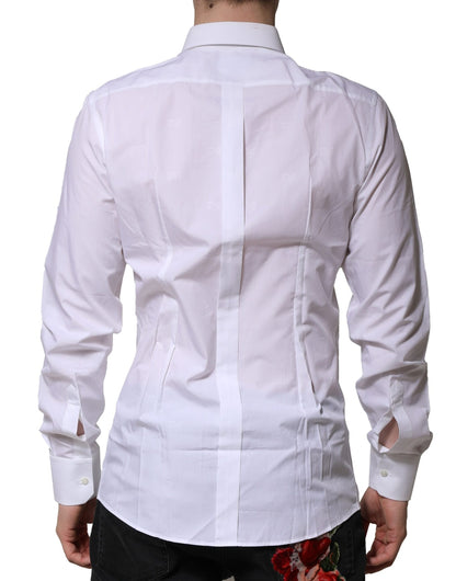 Dolce & Gabbana White GOLD Long Sleeves Dress Formal Shirt by Dolce & Gabbana